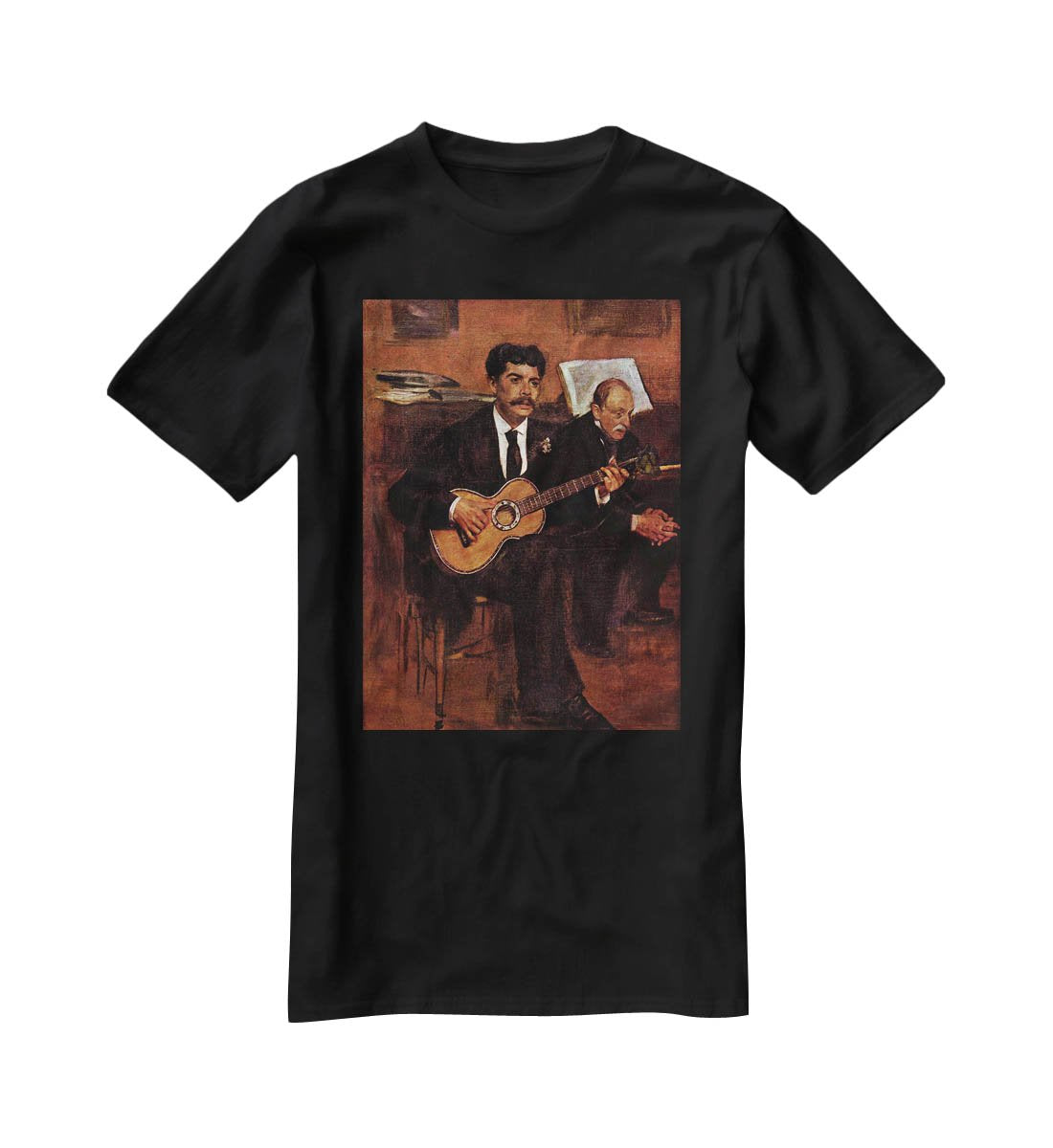 The guitarist Pagans and Monsieur Degas by Manet T-Shirt - Canvas Art Rocks - 1