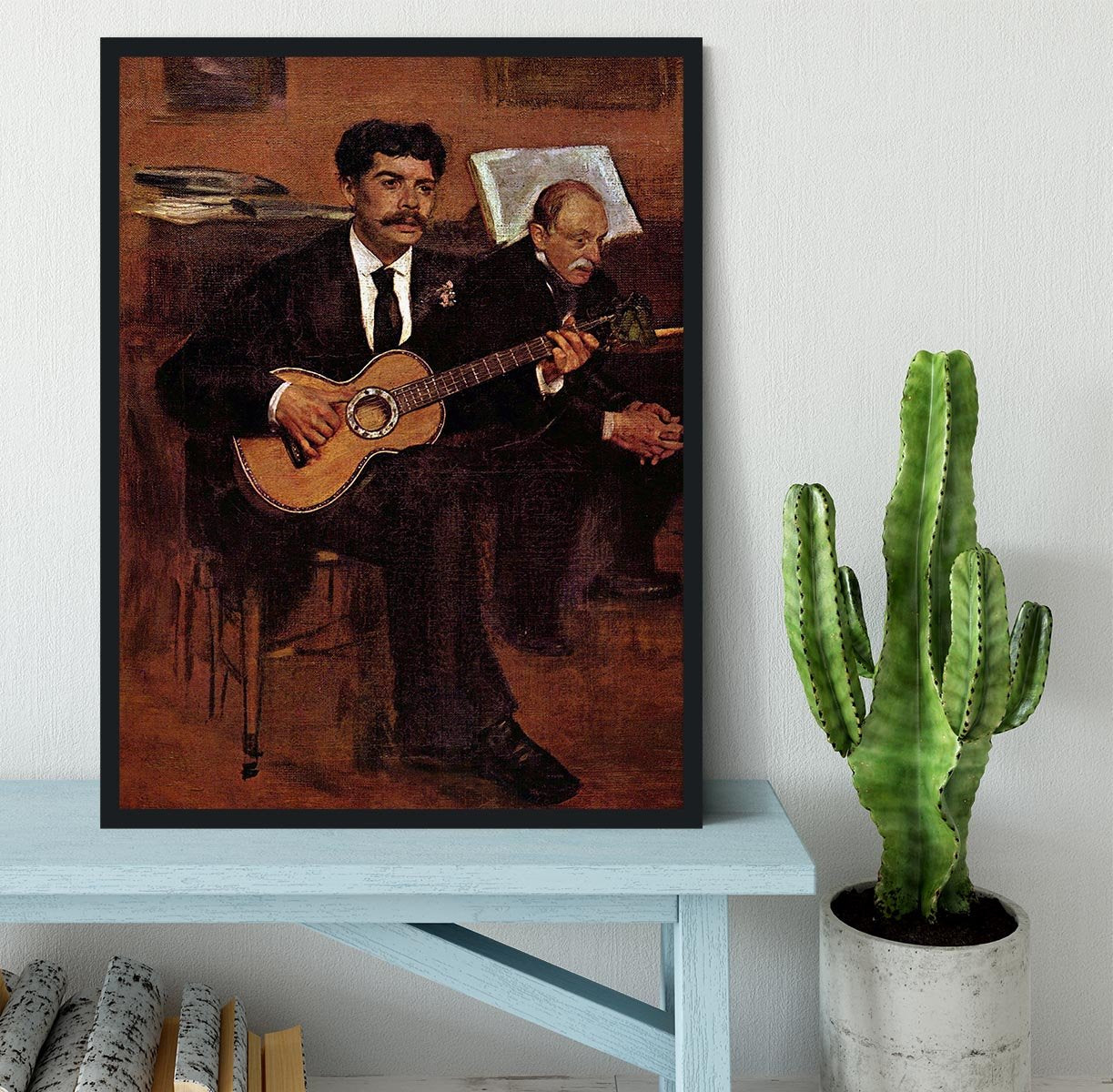 The guitarist Pagans and Monsieur Degas by Manet Framed Print - Canvas Art Rocks - 2