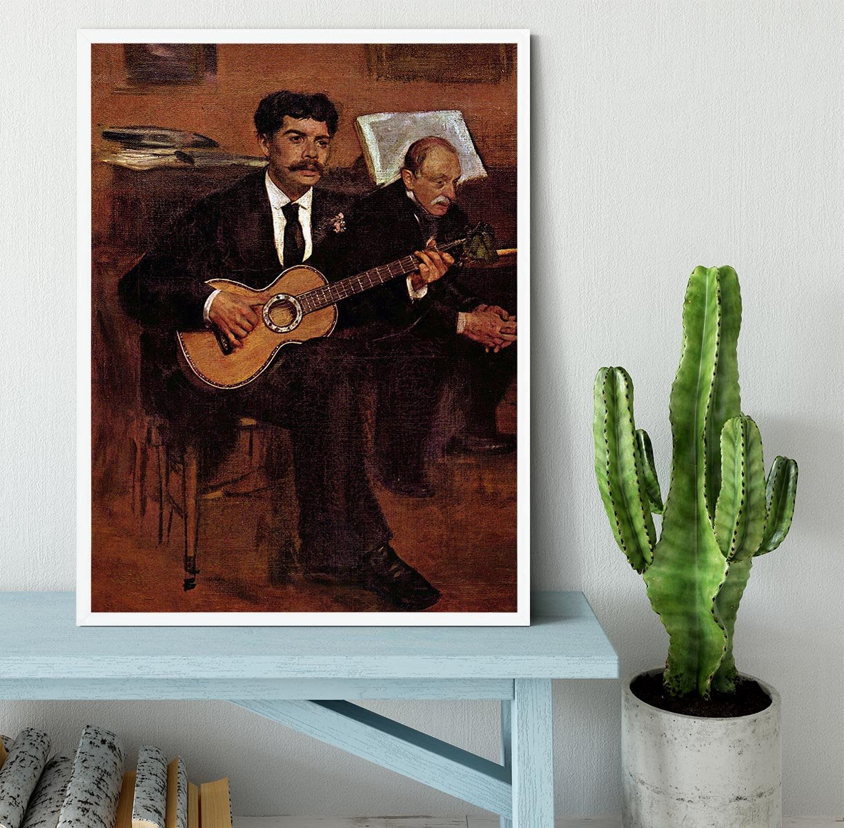 The guitarist Pagans and Monsieur Degas by Manet Framed Print - Canvas Art Rocks -6