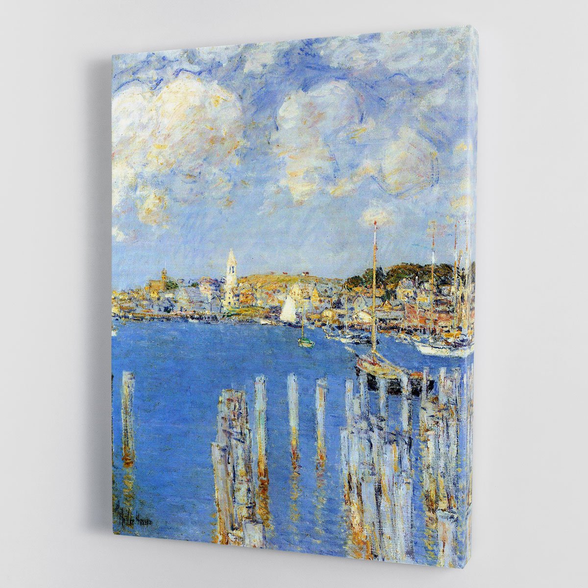 The inland port of Gloucester by Hassam Canvas Print or Poster