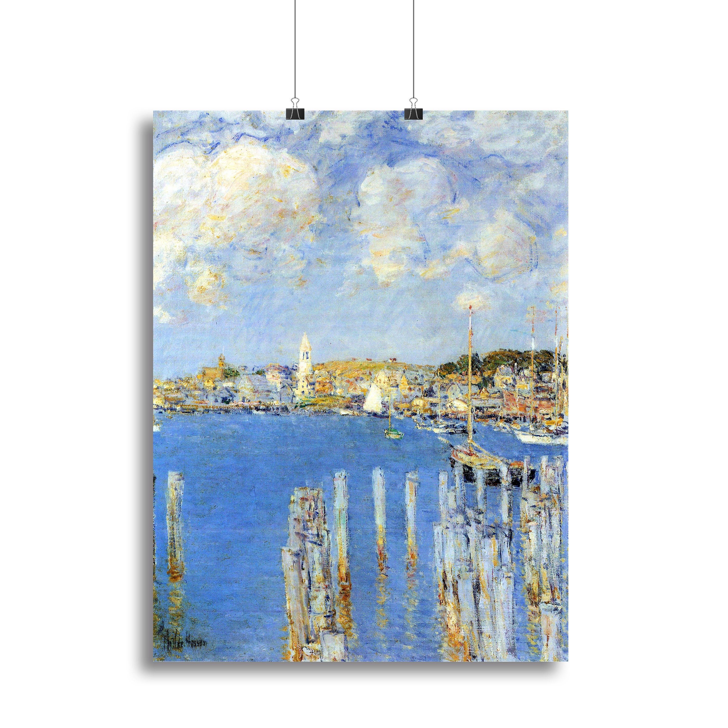 The inland port of Gloucester by Hassam Canvas Print or Poster