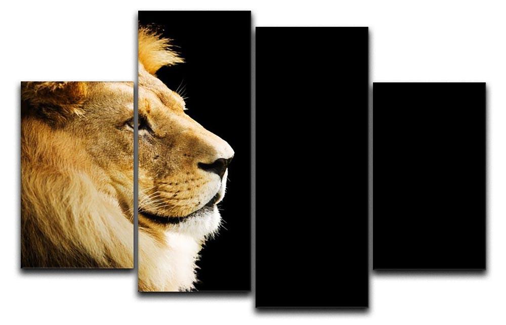 The king of all animals portrait 4 Split Panel Canvas - Canvas Art Rocks - 1