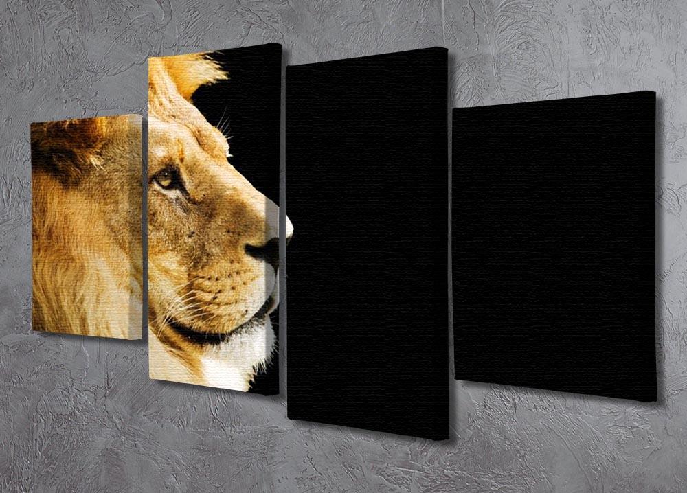 The king of all animals portrait 4 Split Panel Canvas - Canvas Art Rocks - 2