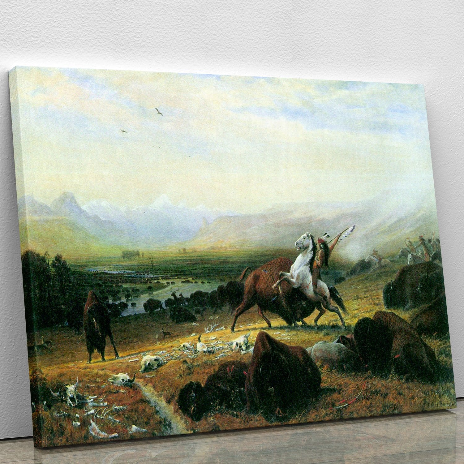 The last Buffalo by Bierstadt Canvas Print or Poster