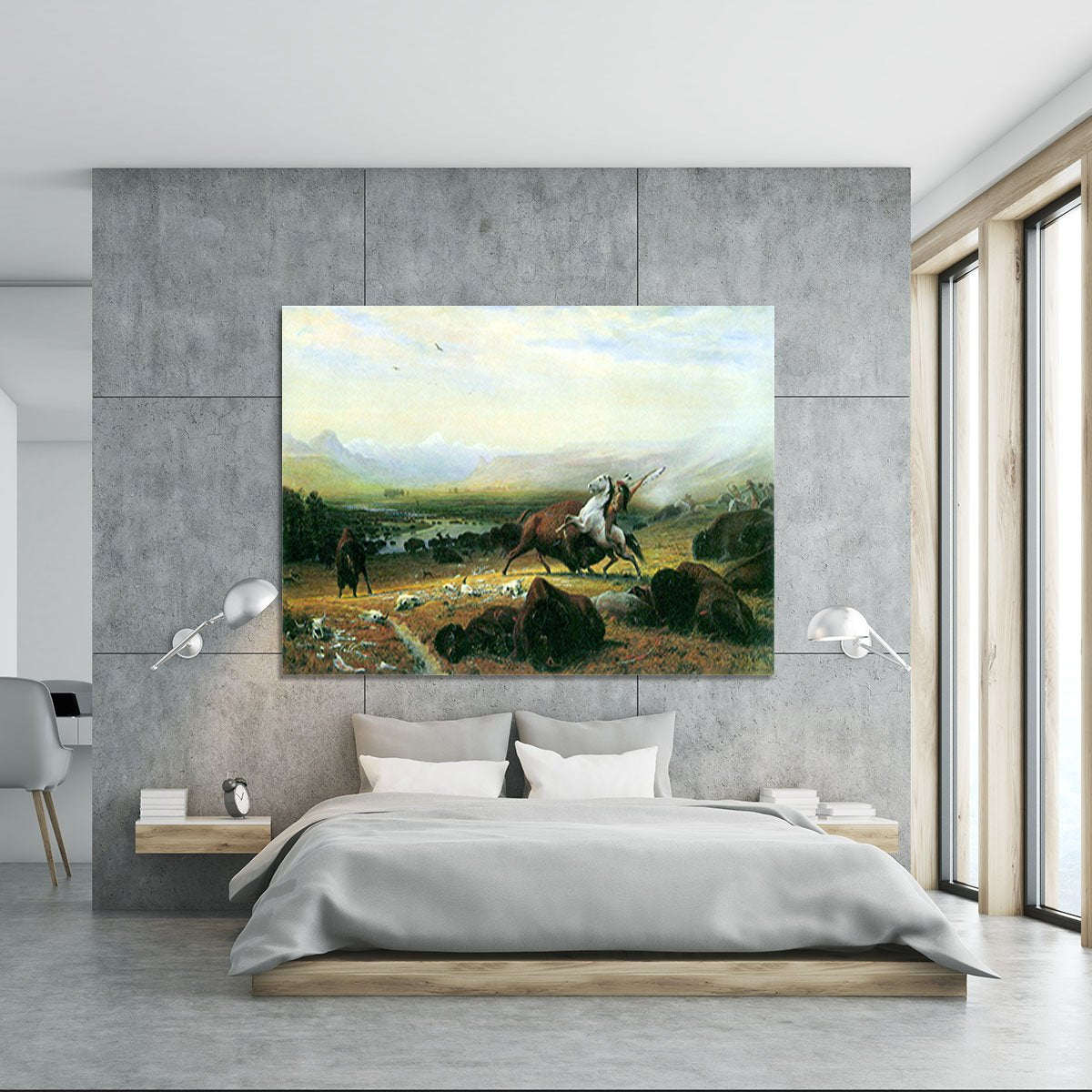 The last Buffalo by Bierstadt Canvas Print or Poster