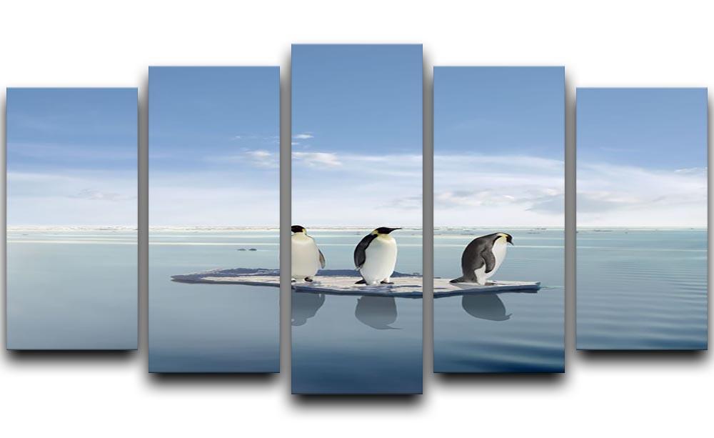 The last penguin survivers 5 Split Panel Canvas - Canvas Art Rocks - 1
