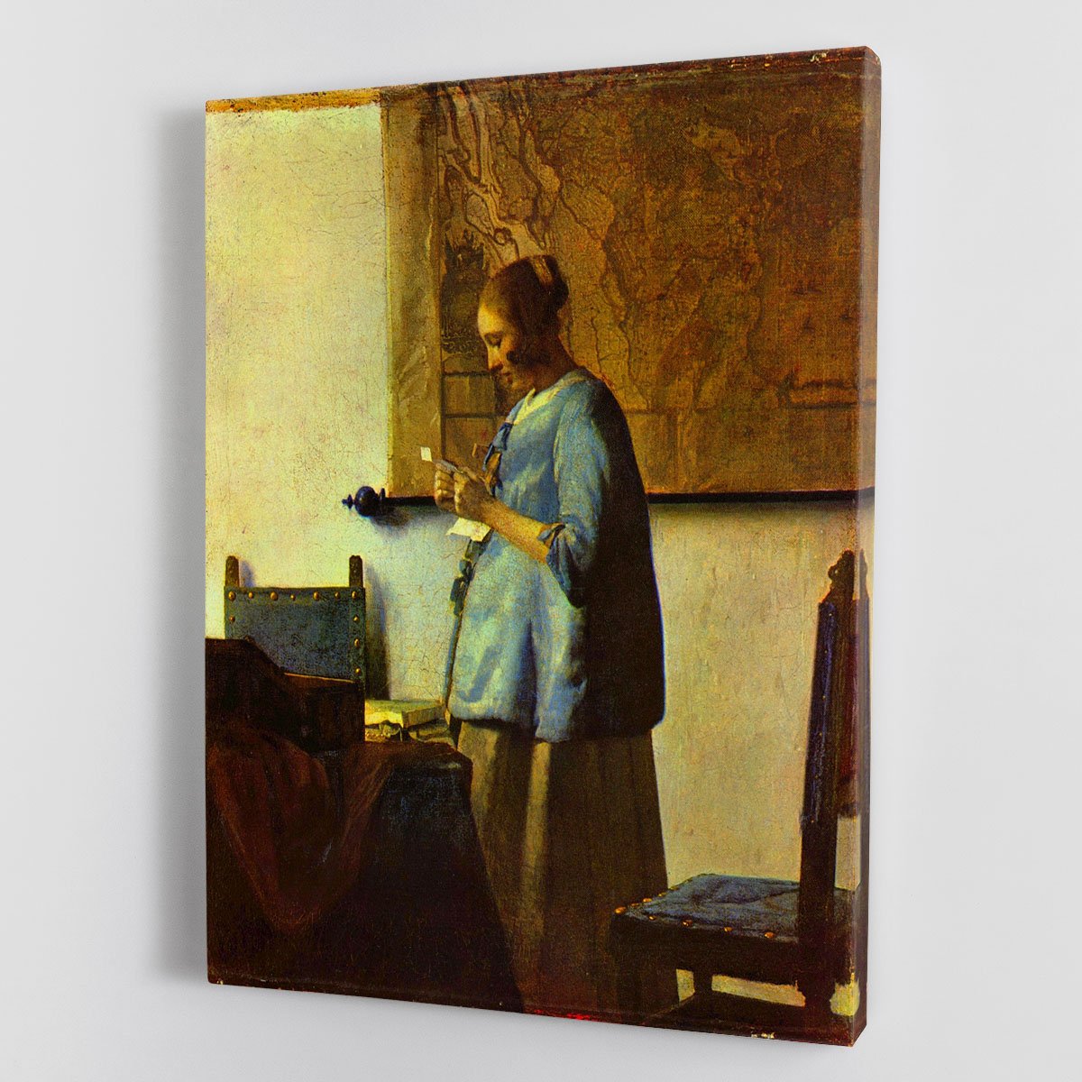 The letter reader by Vermeer Canvas Print or Poster