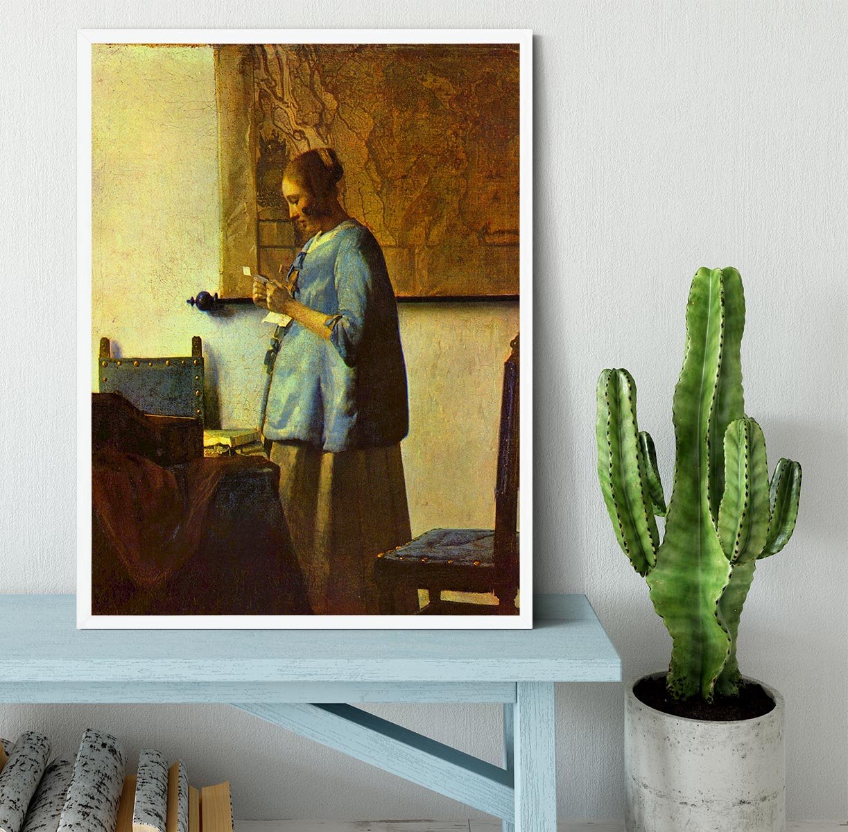 The letter reader by Vermeer Framed Print - Canvas Art Rocks -6
