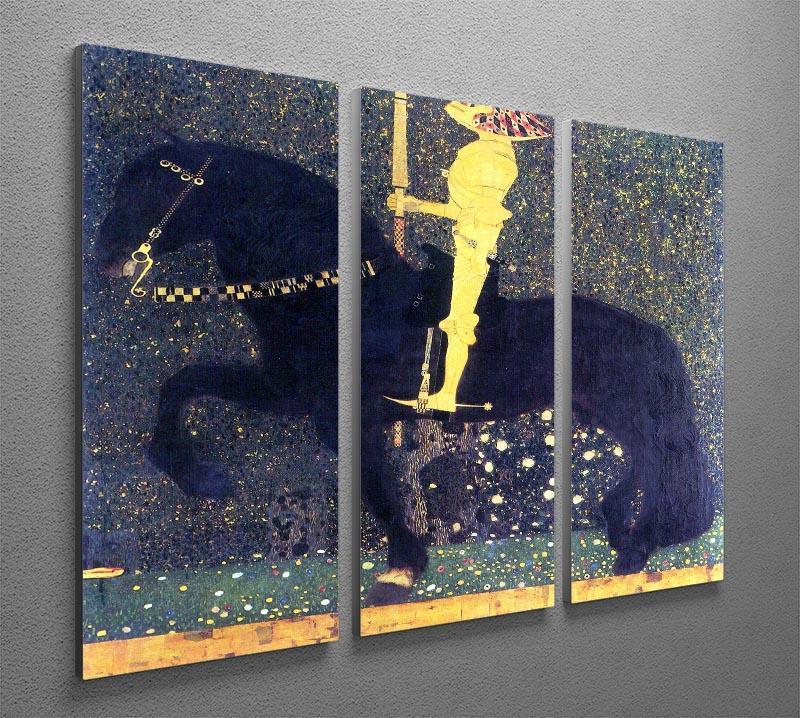 The life of a struggle The Golden Knights by Klimt 3 Split Panel Canvas Print - Canvas Art Rocks - 2