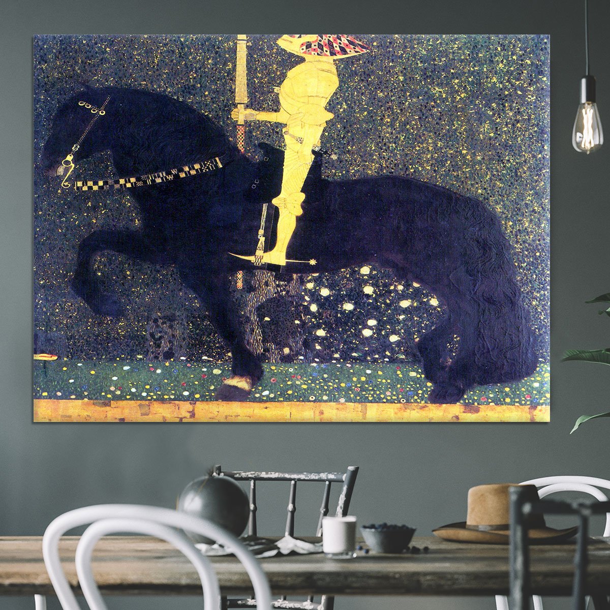The life of a struggle The Golden Knights by Klimt Canvas Print or Poster