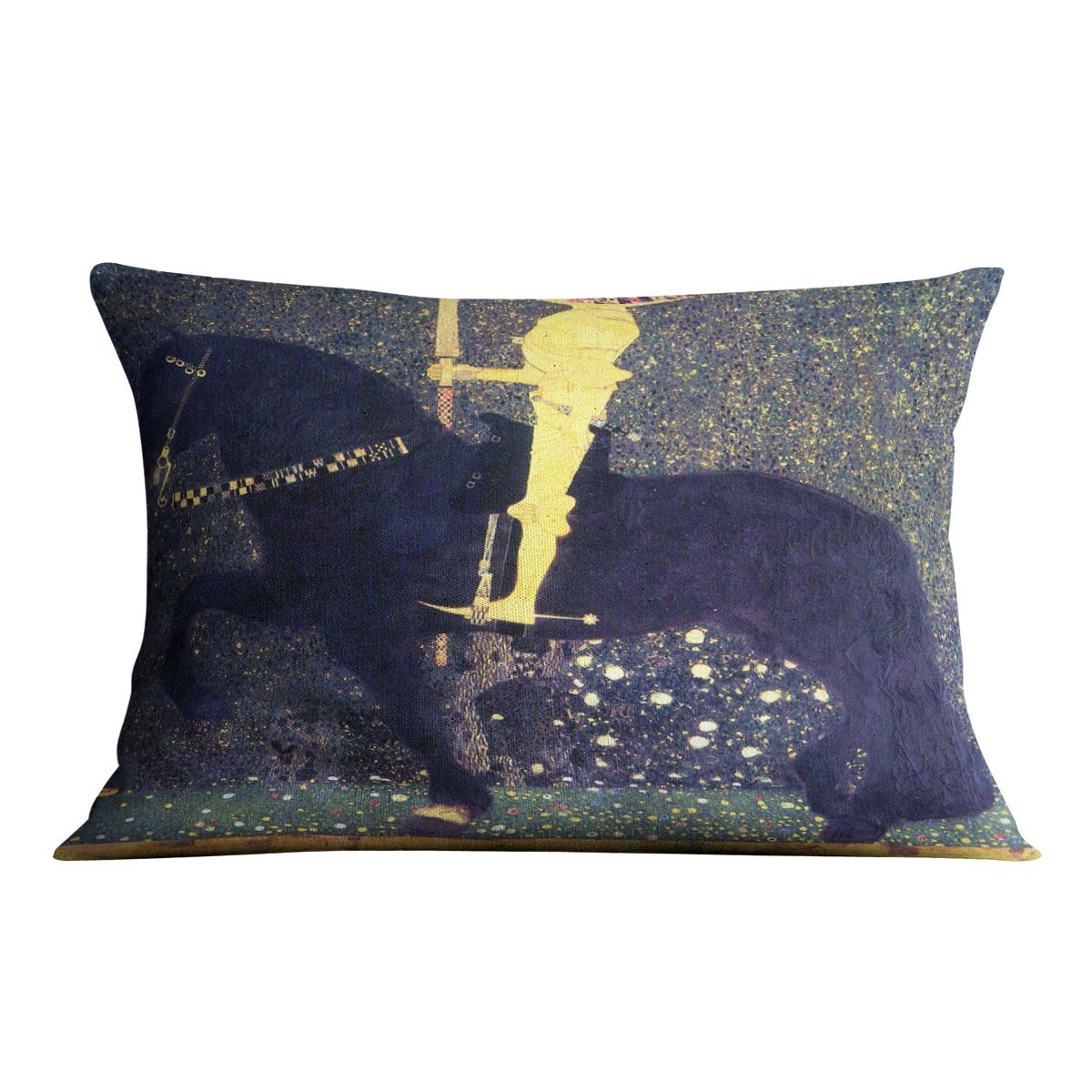The life of a struggle The Golden Knights by Klimt Throw Pillow