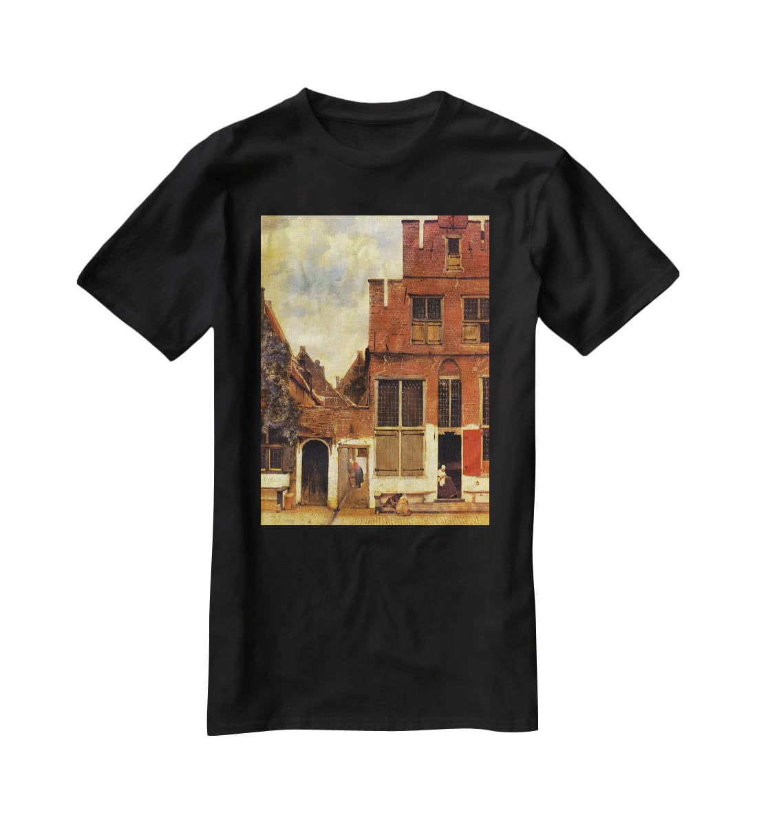 The little street by Vermeer T-Shirt - Canvas Art Rocks - 1
