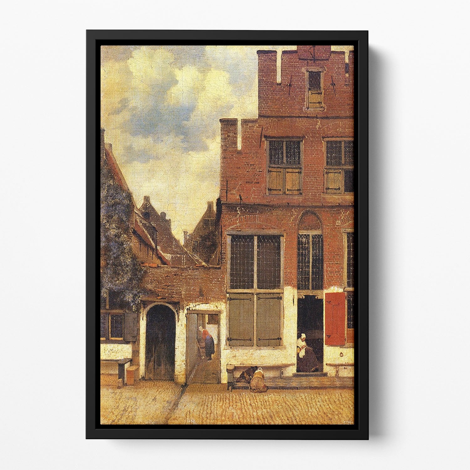 The little street by Vermeer Floating Framed Canvas