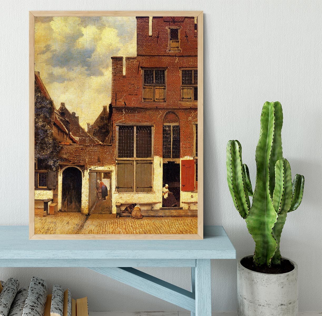 The little street by Vermeer Framed Print - Canvas Art Rocks - 4