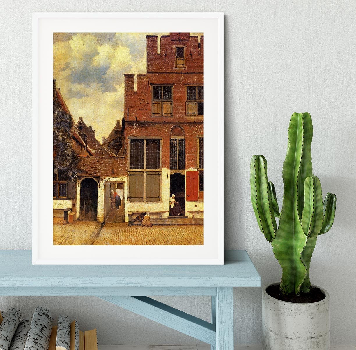 The little street by Vermeer Framed Print - Canvas Art Rocks - 5