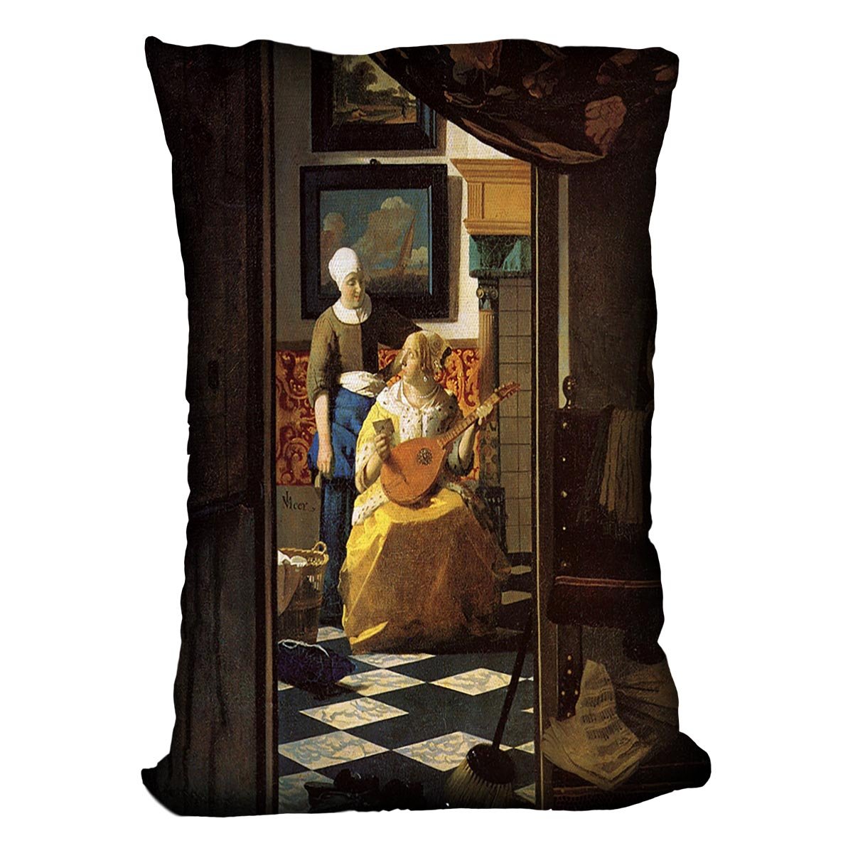 The love letter by Vermeer Cushion