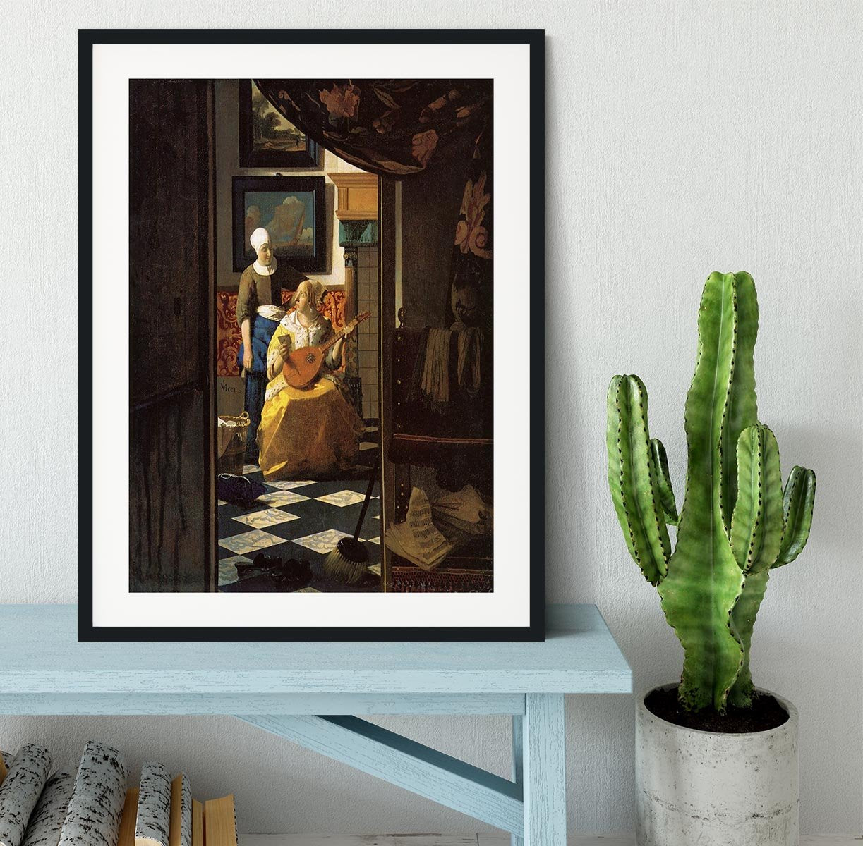 The love letter by Vermeer Framed Print - Canvas Art Rocks - 1