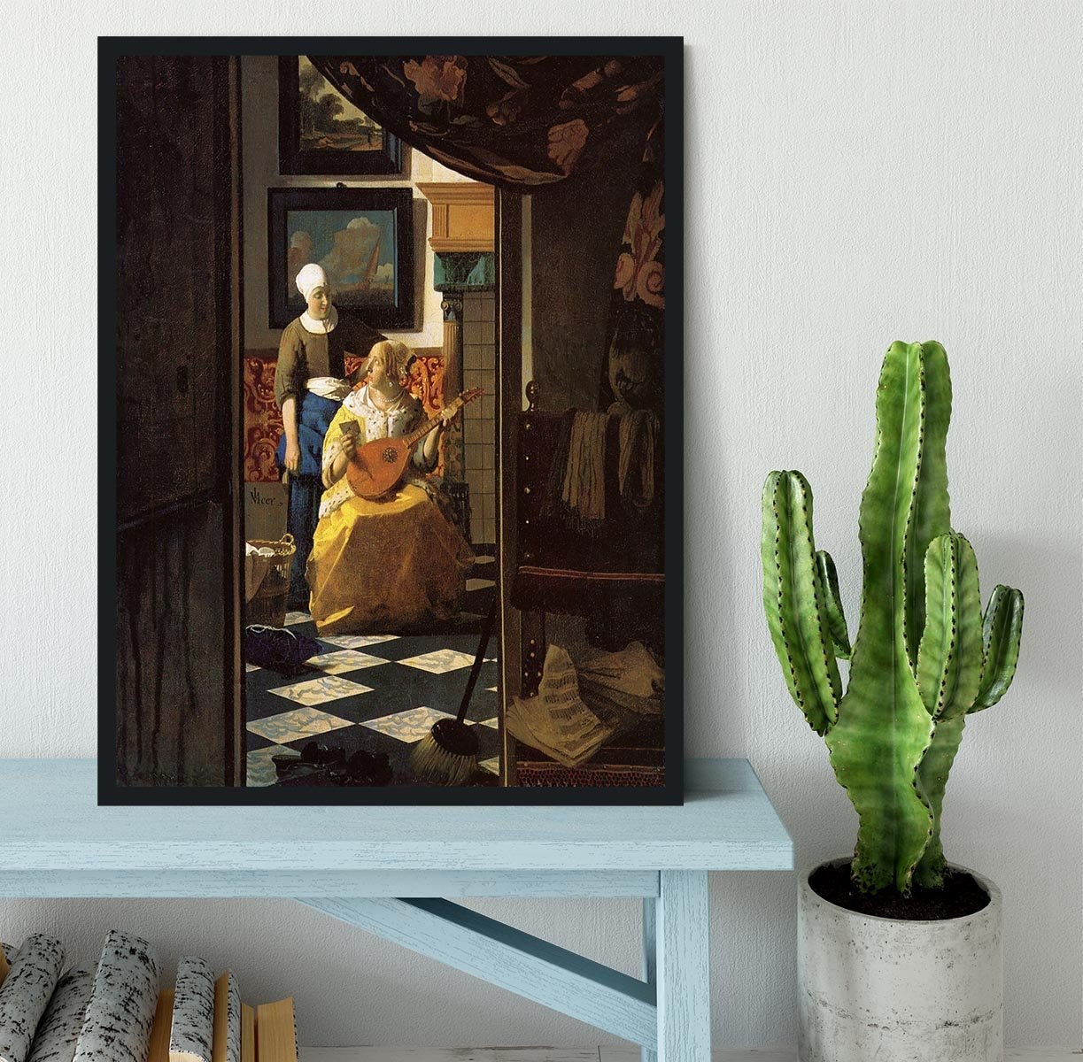 The love letter by Vermeer Framed Print - Canvas Art Rocks - 2