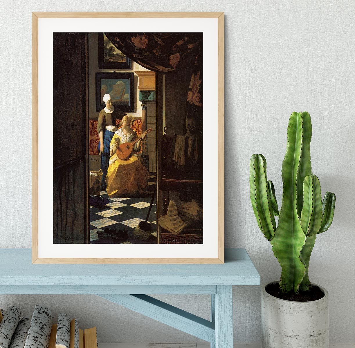 The love letter by Vermeer Framed Print - Canvas Art Rocks - 3
