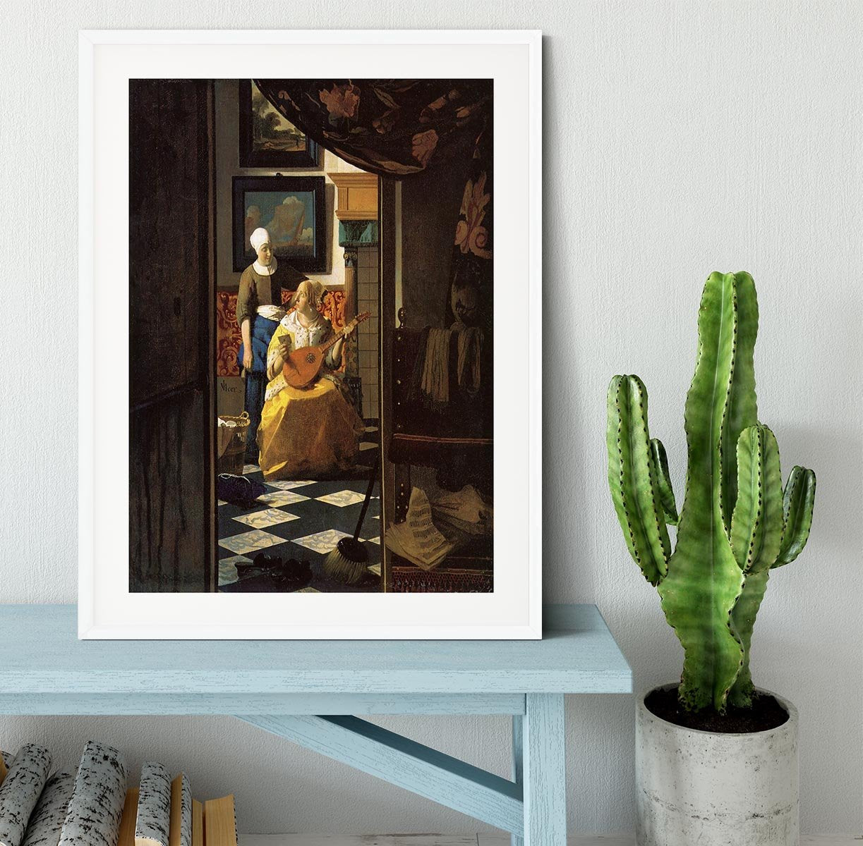 The love letter by Vermeer Framed Print - Canvas Art Rocks - 5