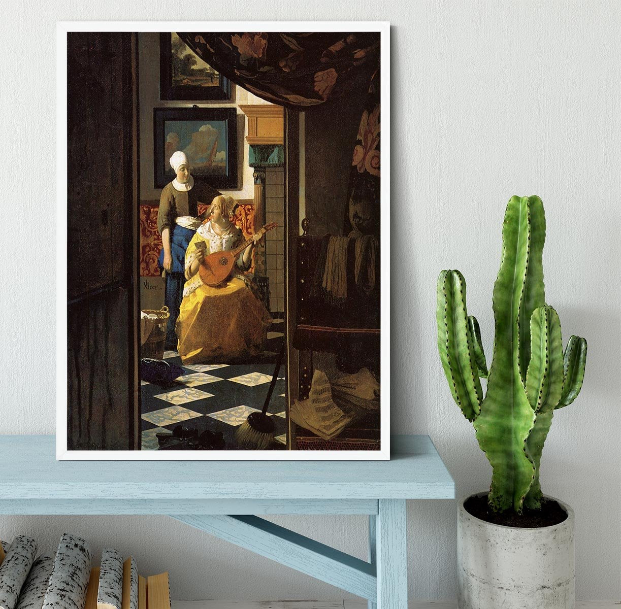 The love letter by Vermeer Framed Print - Canvas Art Rocks -6