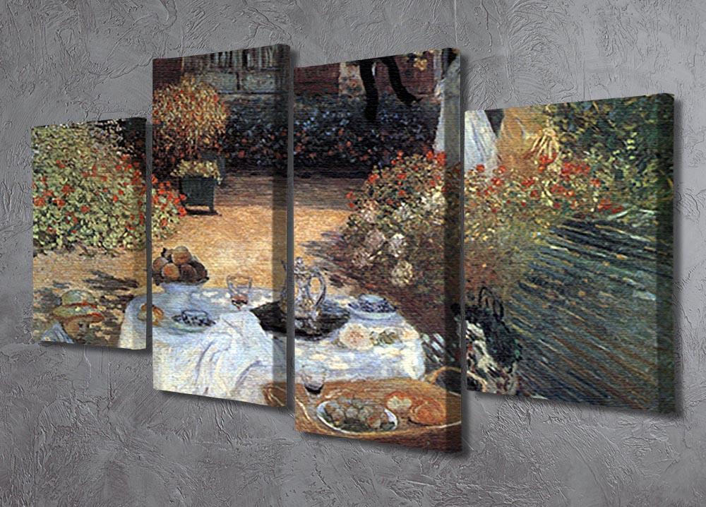 The lunch 2 by Monet 4 Split Panel Canvas - Canvas Art Rocks - 2
