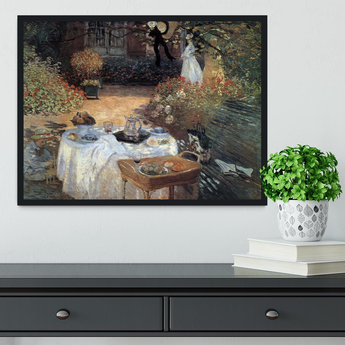 The lunch 2 by Monet Framed Print - Canvas Art Rocks - 2