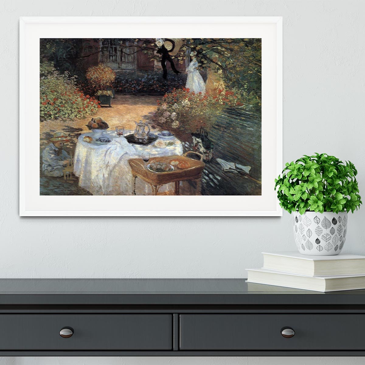 The lunch 2 by Monet Framed Print - Canvas Art Rocks - 5