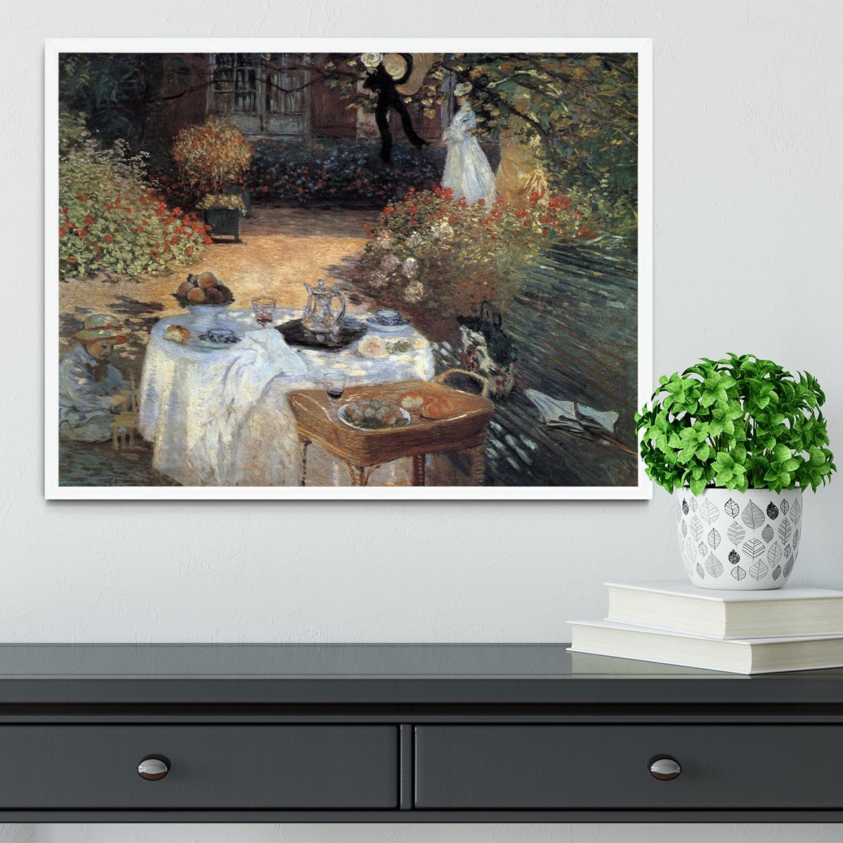 The lunch 2 by Monet Framed Print - Canvas Art Rocks -6