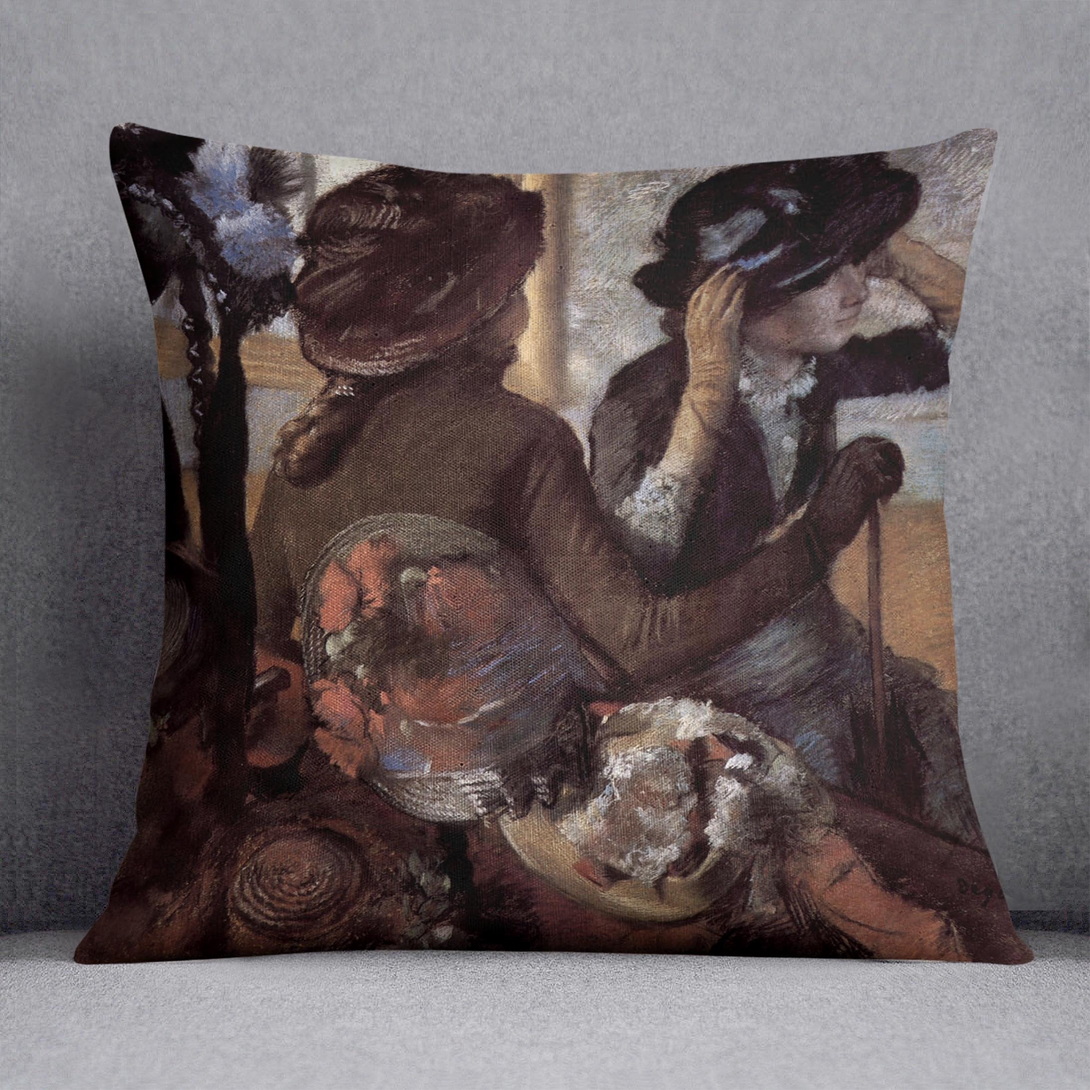 The milliner 1 by Degas Cushion