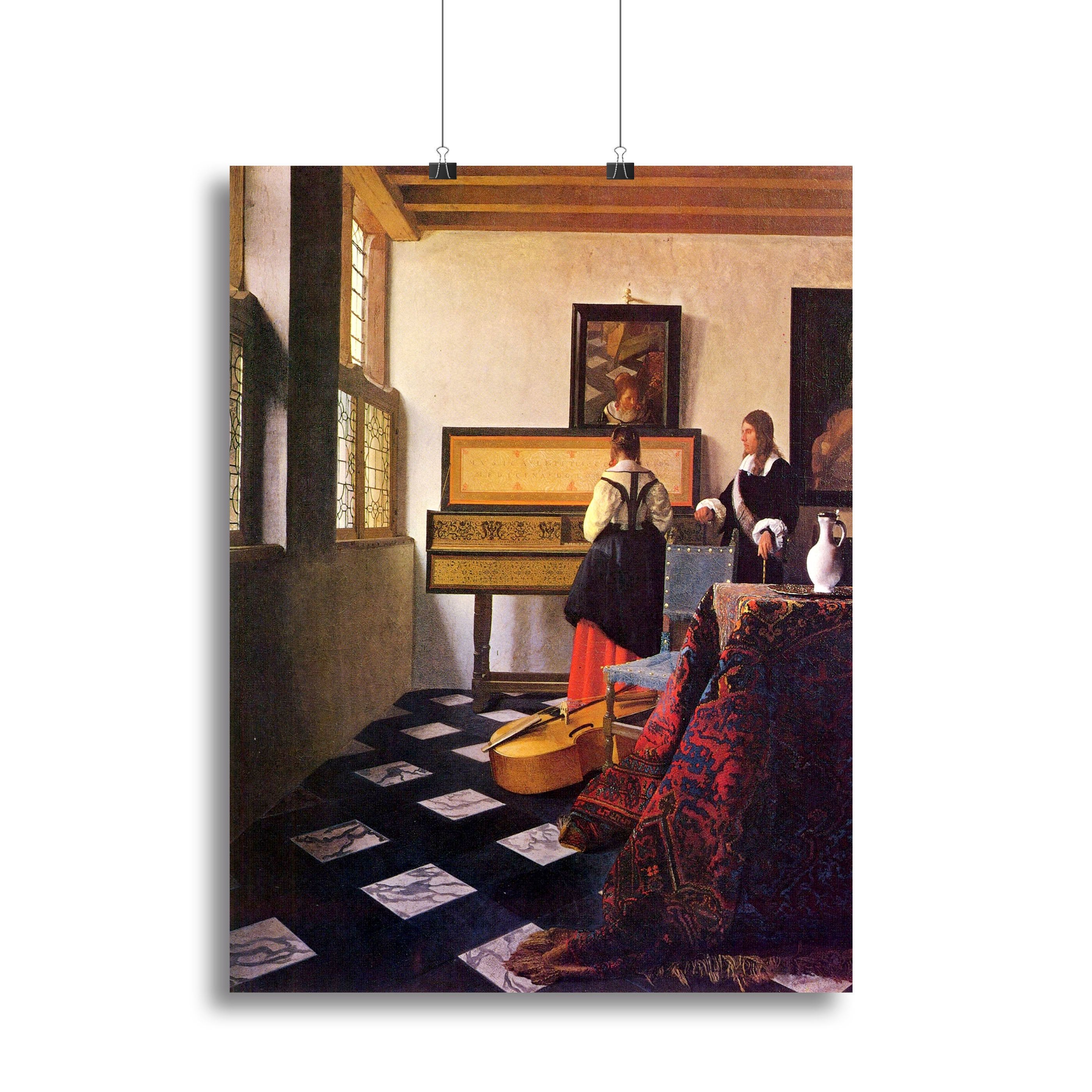The music lesson by Vermeer Canvas Print or Poster