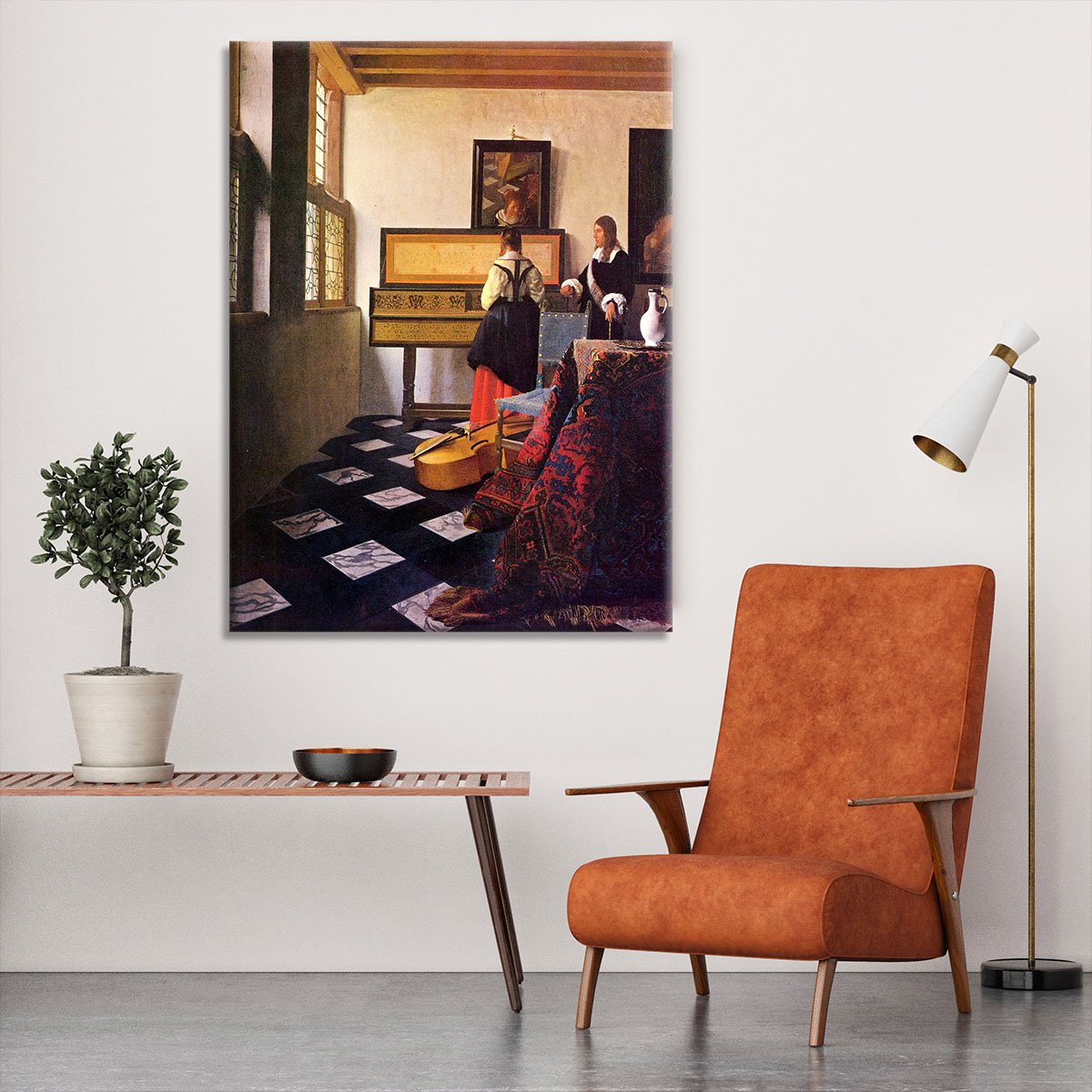 The music lesson by Vermeer Canvas Print or Poster