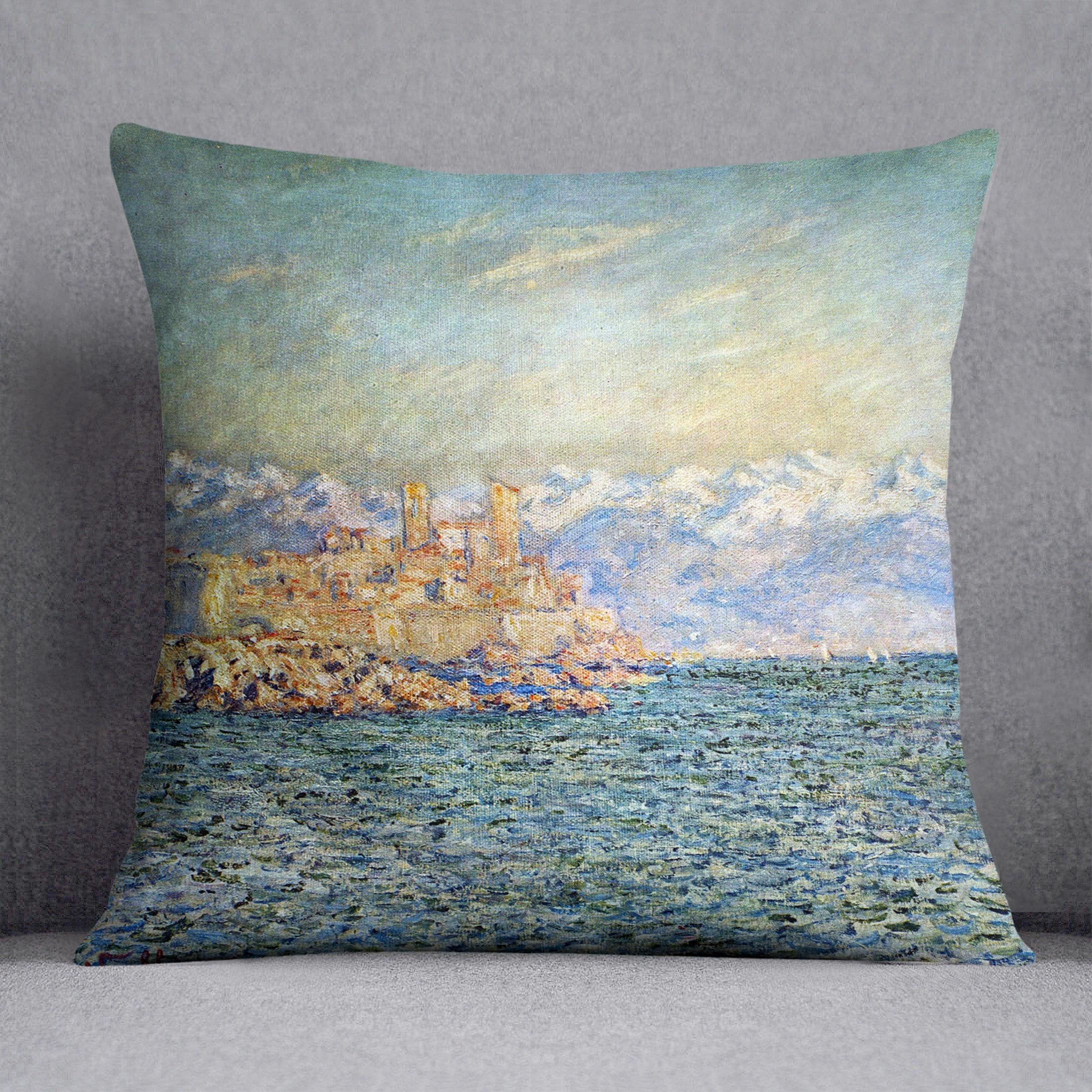 The old Fort in Antibes by Monet Throw Pillow