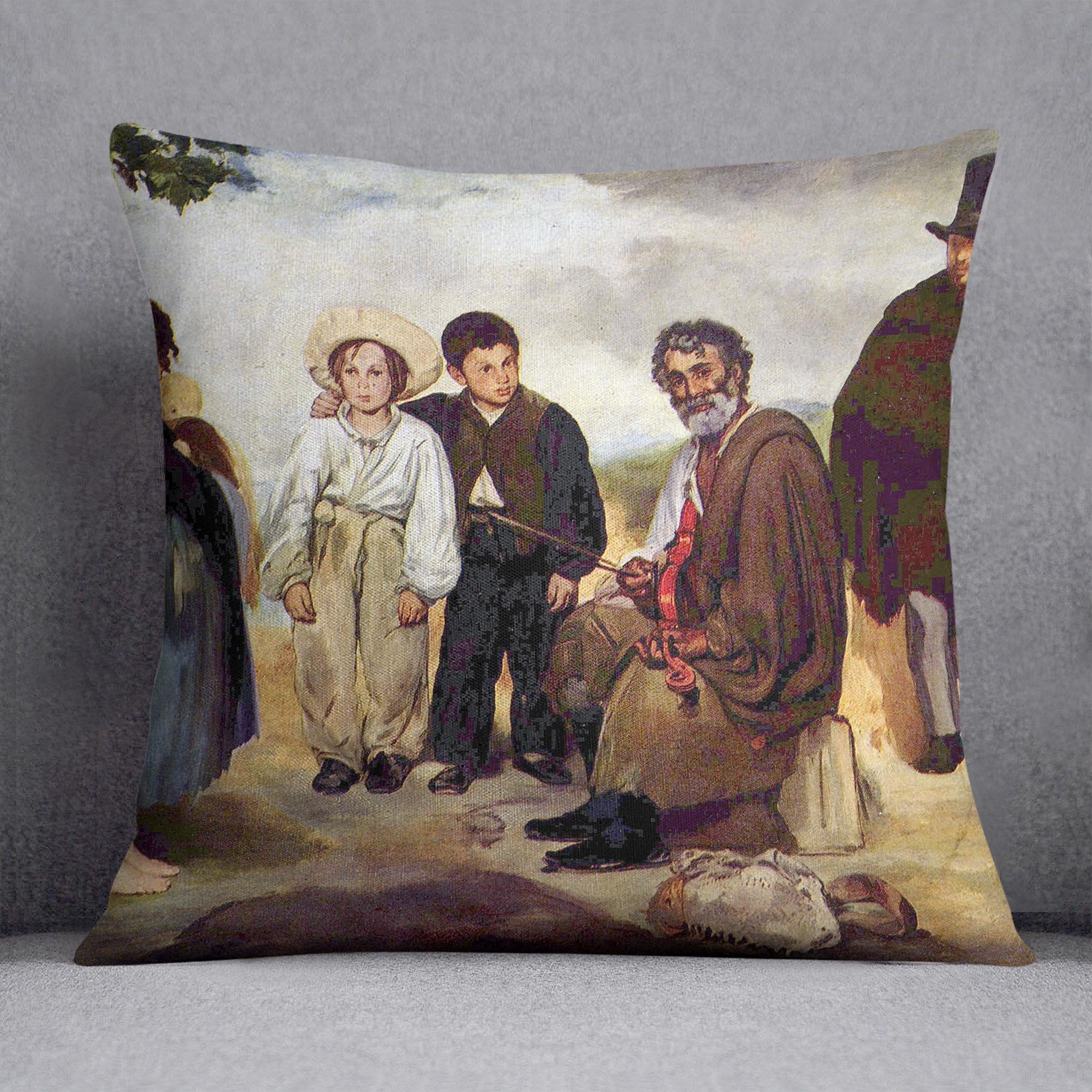 The old musician by Manet Throw Pillow