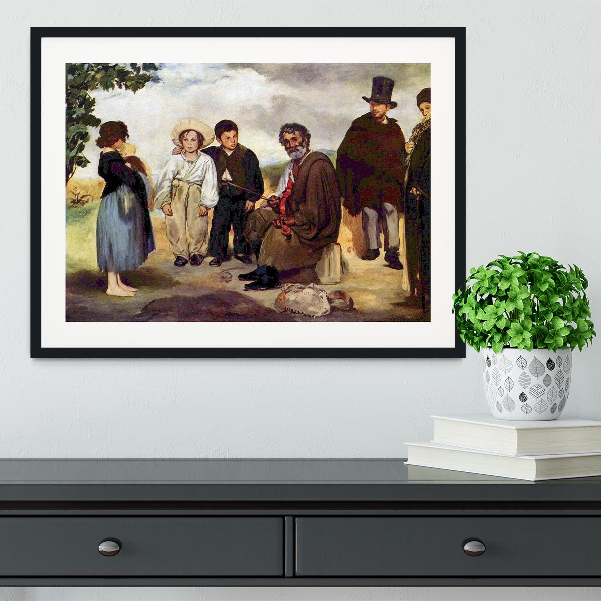 The old musician by Manet Framed Print - Canvas Art Rocks - 1
