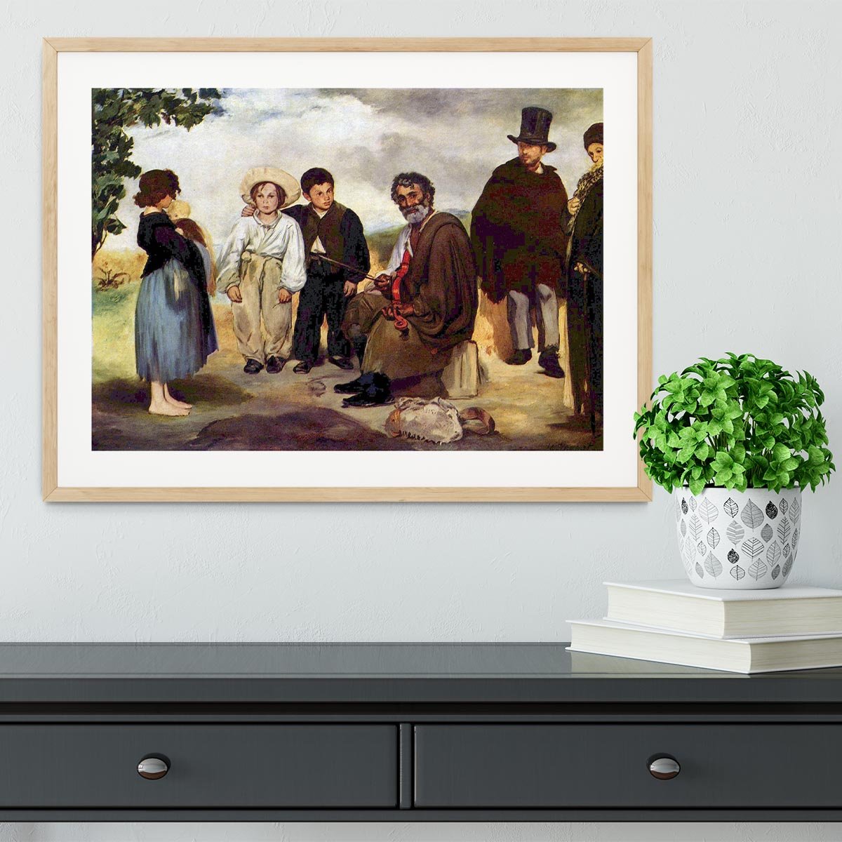 The old musician by Manet Framed Print - Canvas Art Rocks - 3