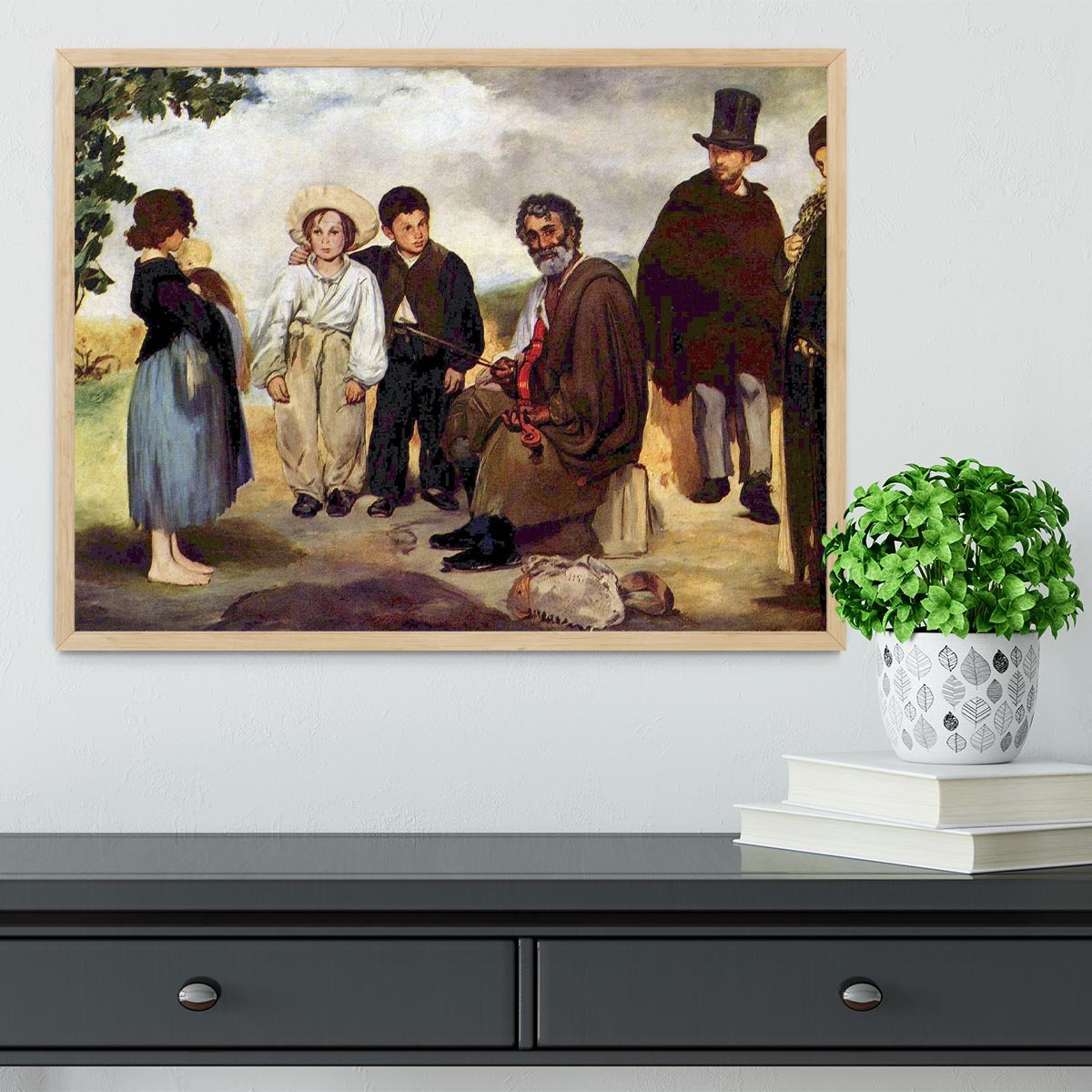 The old musician by Manet Framed Print - Canvas Art Rocks - 4
