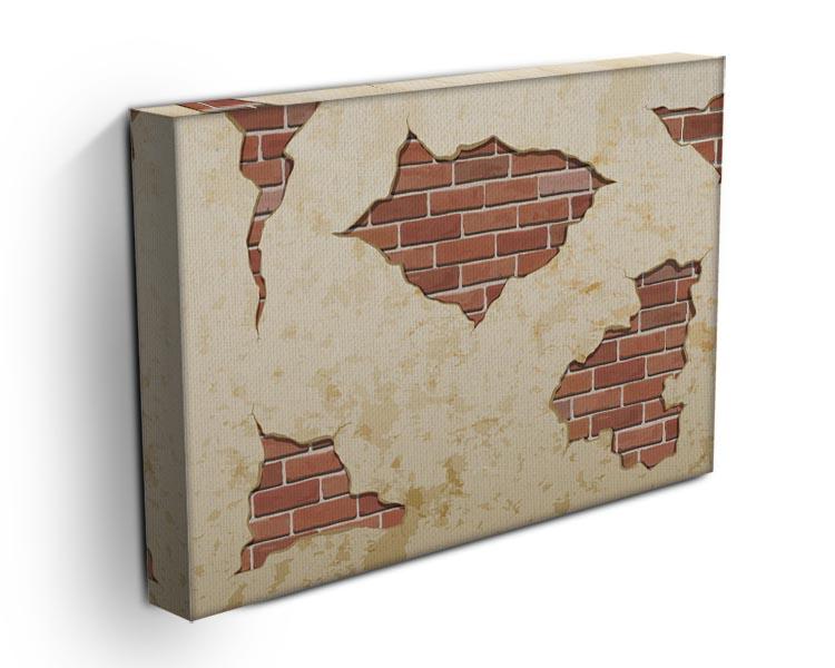 The old shabby concrete and brick cracks Canvas Print or Poster - Canvas Art Rocks - 3