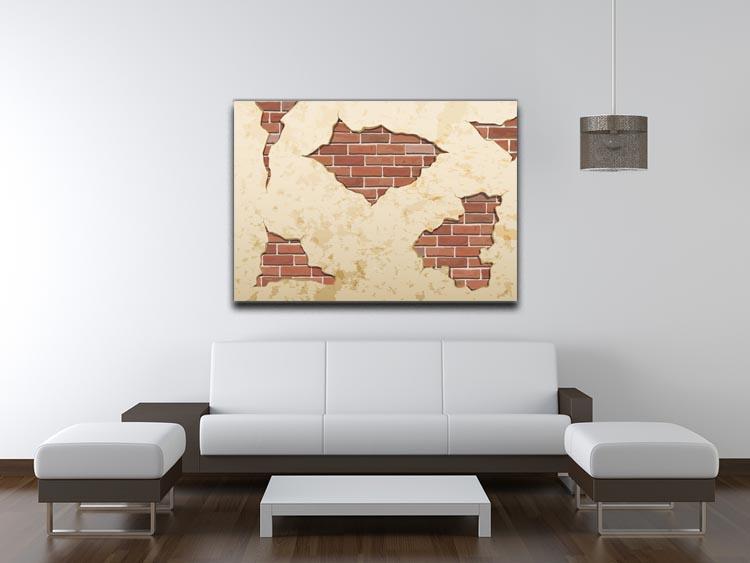 The old shabby concrete and brick cracks Canvas Print or Poster - Canvas Art Rocks - 4