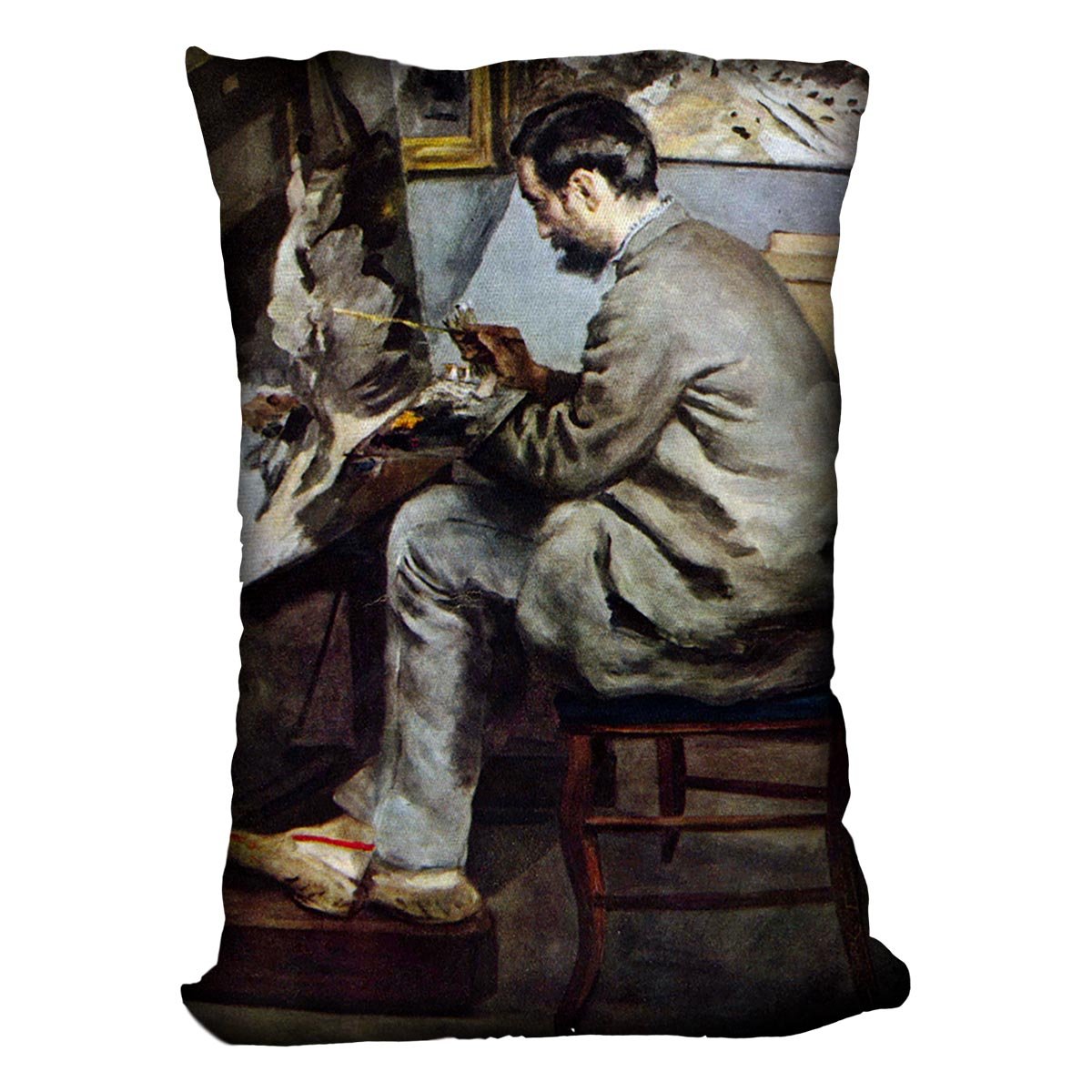 The painter in the studio of Bazille by Renoir Throw Pillow