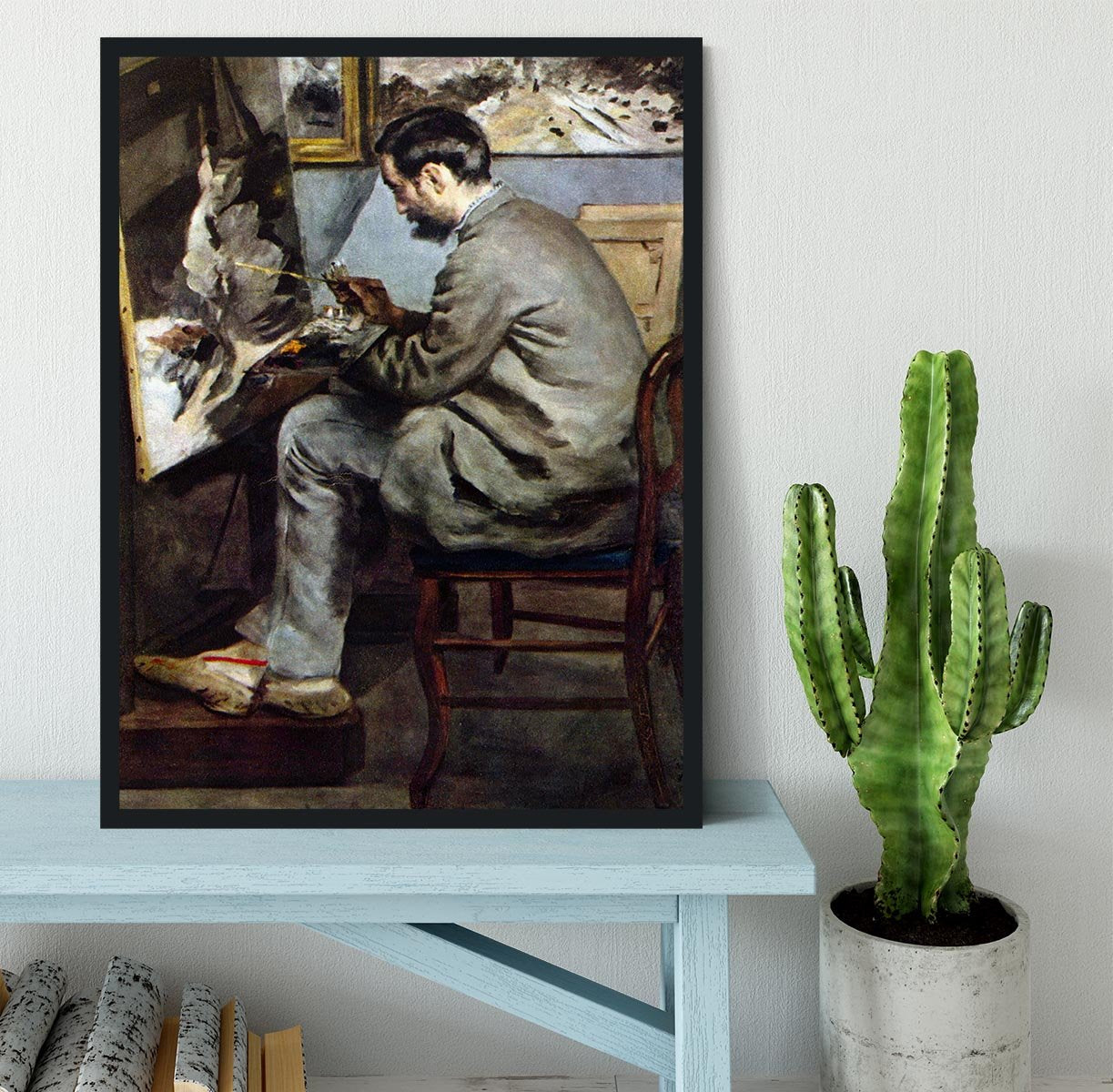 The painter in the studio of Bazille by Renoir Framed Print - Canvas Art Rocks - 2