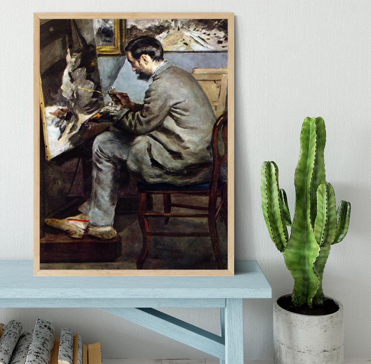 The painter in the studio of Bazille by Renoir Framed Print - Canvas Art Rocks - 4