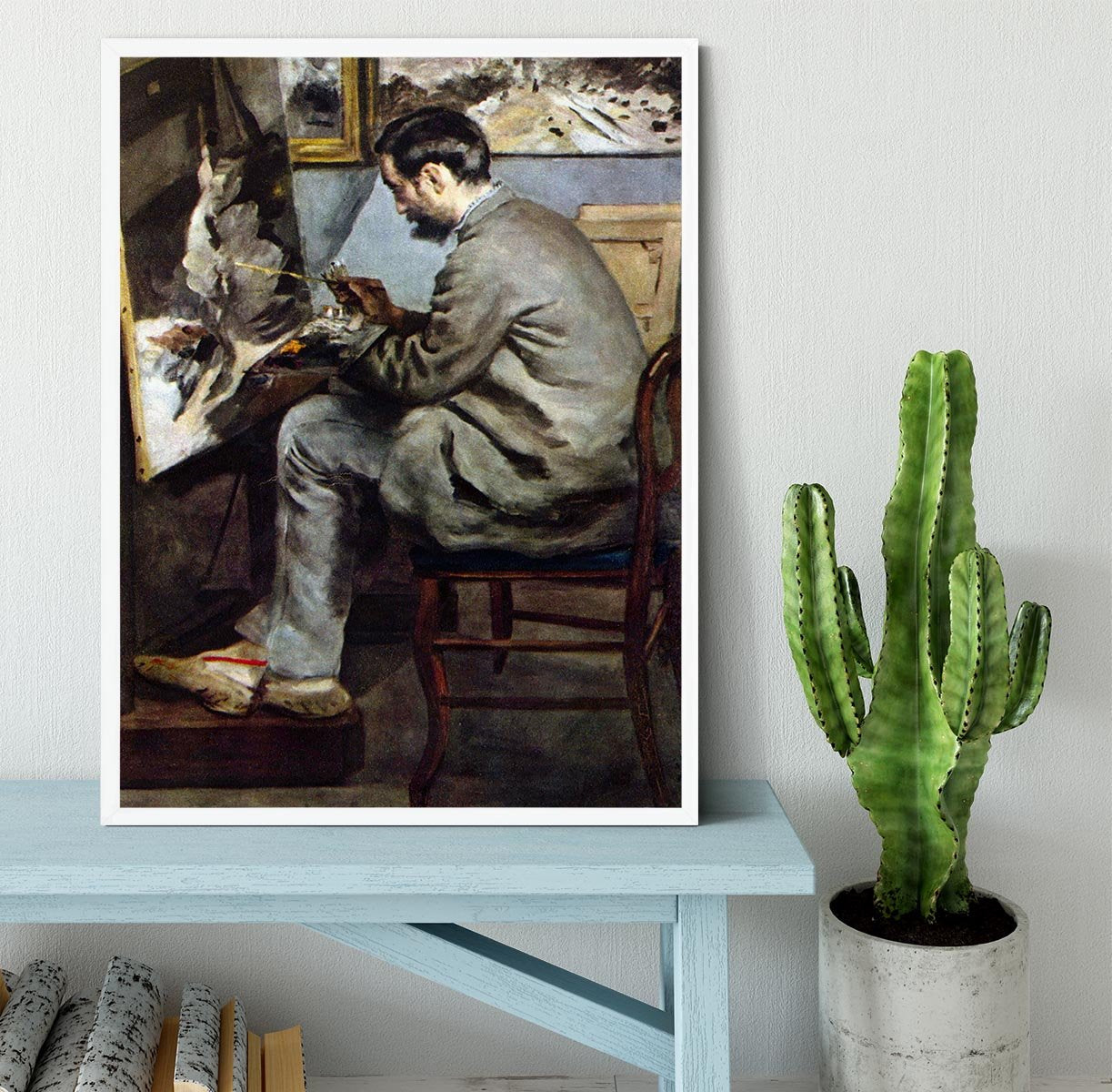 The painter in the studio of Bazille by Renoir Framed Print - Canvas Art Rocks -6