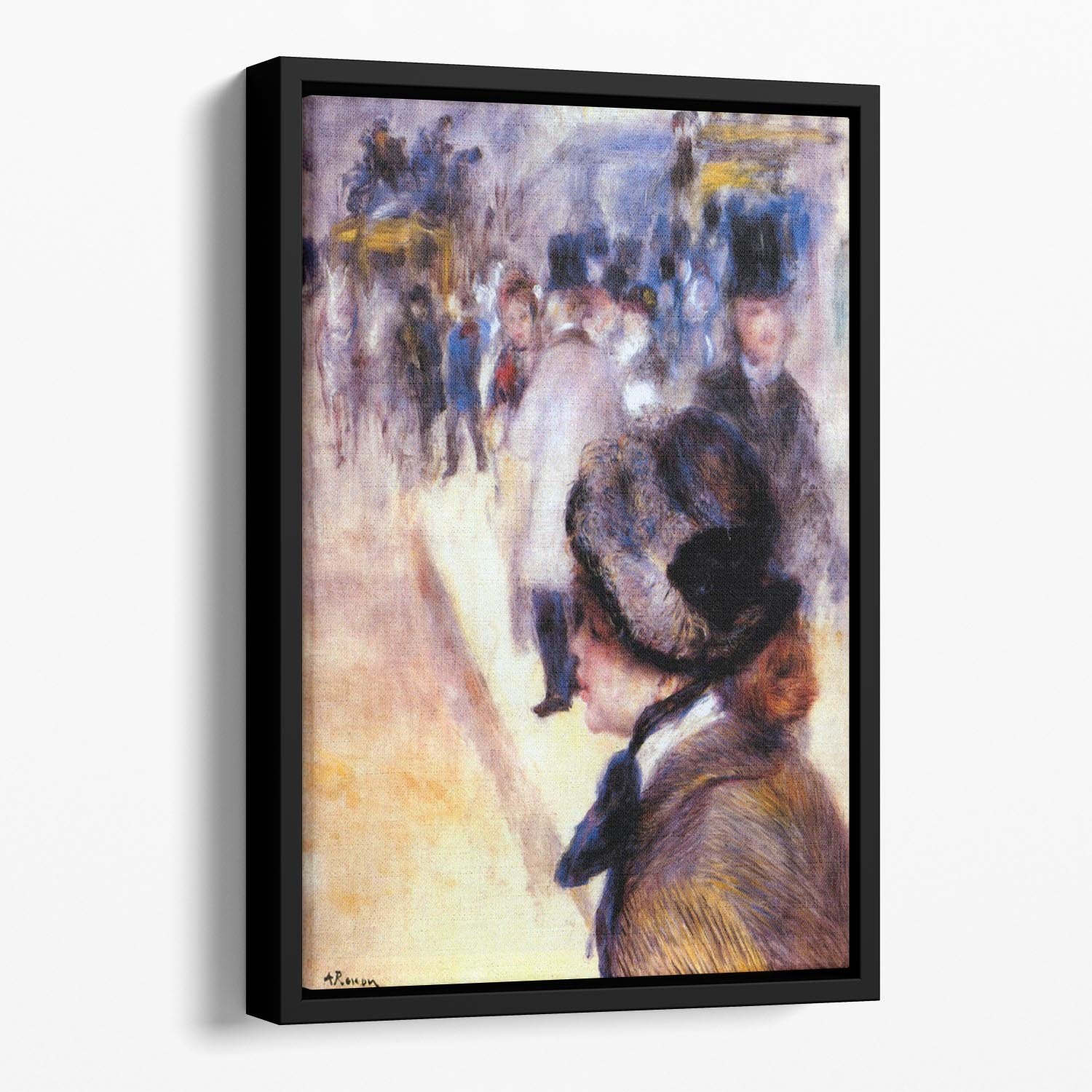 The place Clichy by Renoir Floating Framed Canvas