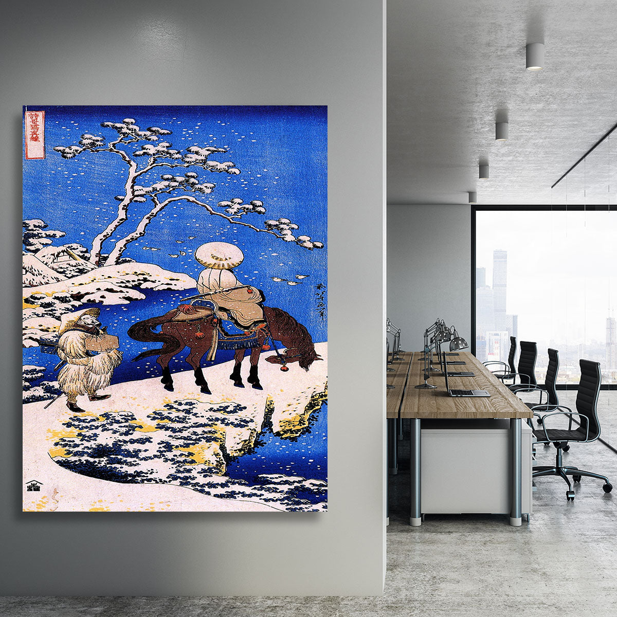 The poet Teba on a horse by Hokusai Canvas Print or Poster - Canvas Art Rocks - 3