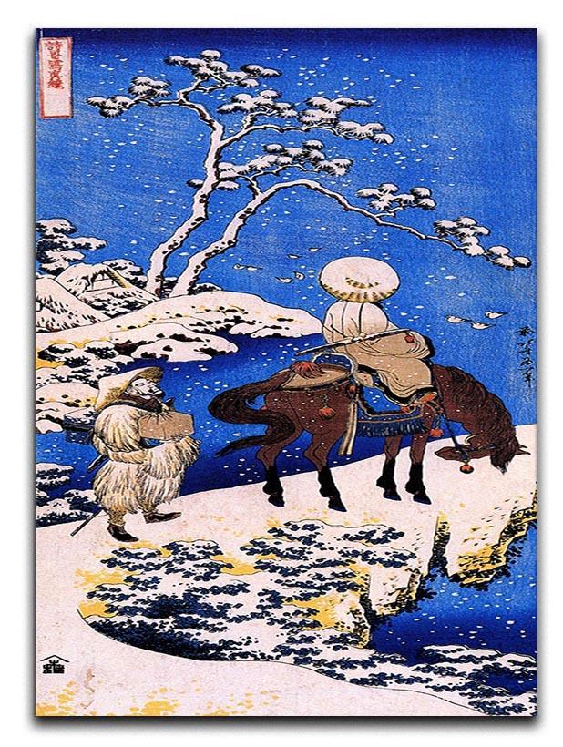 The poet Teba on a horse by Hokusai Canvas Print or Poster  - Canvas Art Rocks - 1