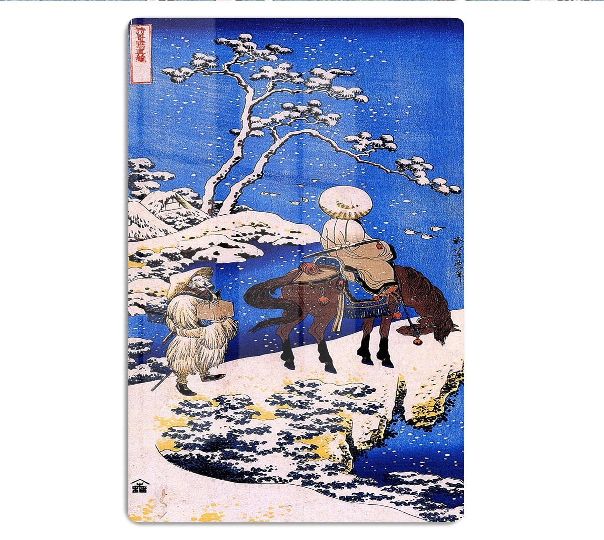 The poet Teba on a horse by Hokusai HD Metal Print
