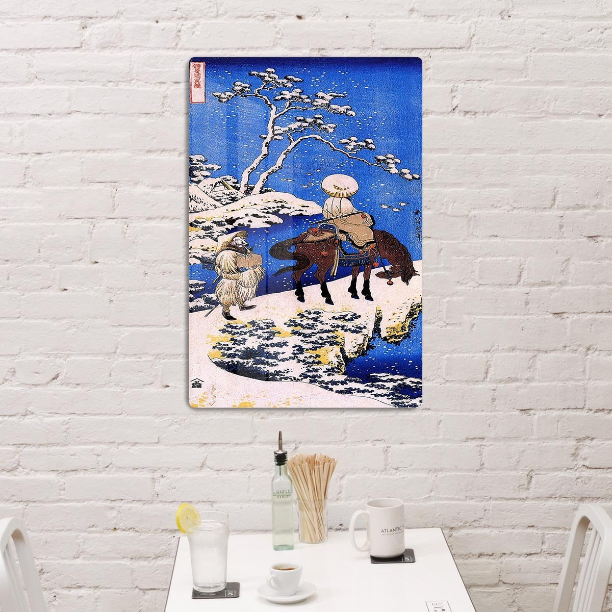 The poet Teba on a horse by Hokusai HD Metal Print