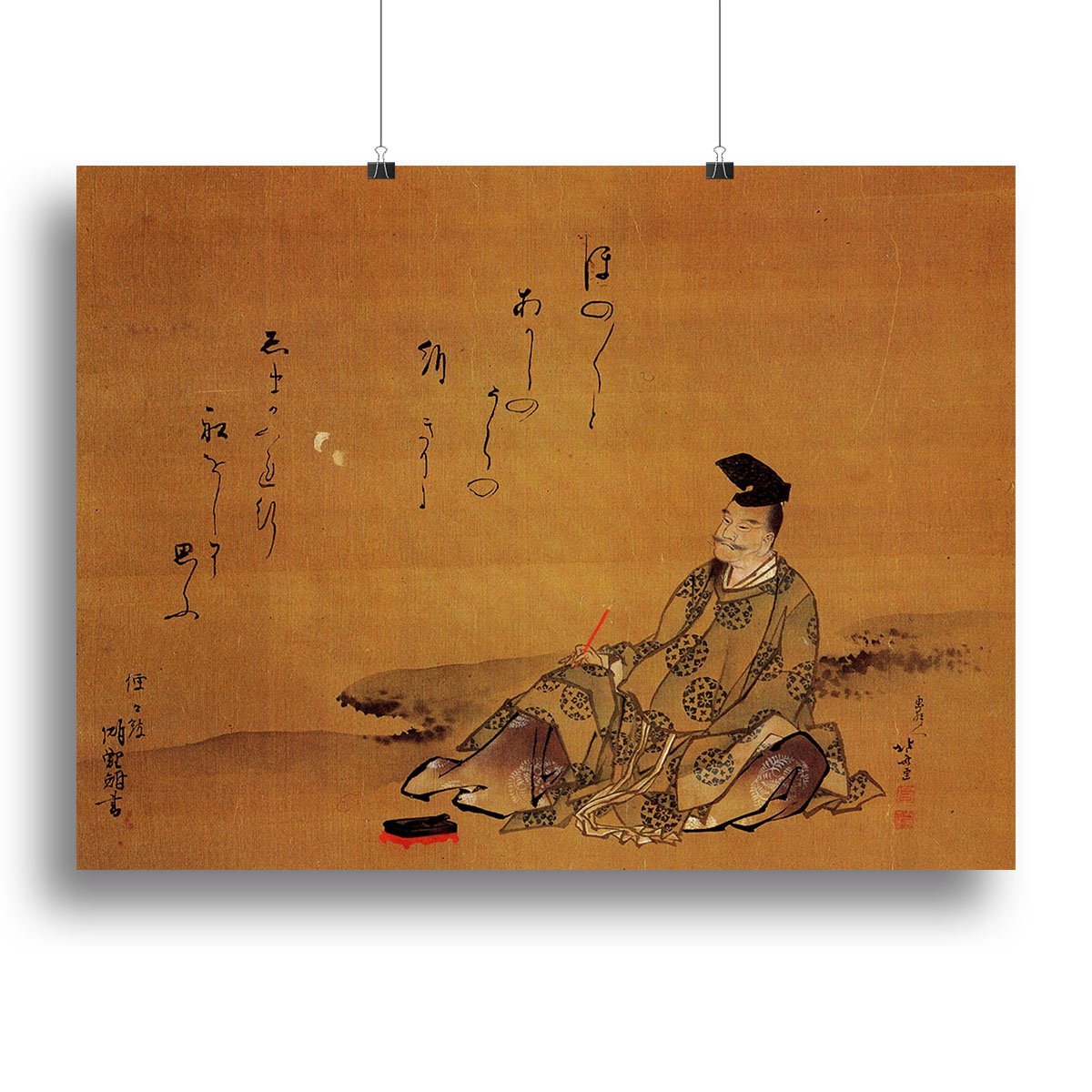 The poet by Hokusai Canvas Print or Poster