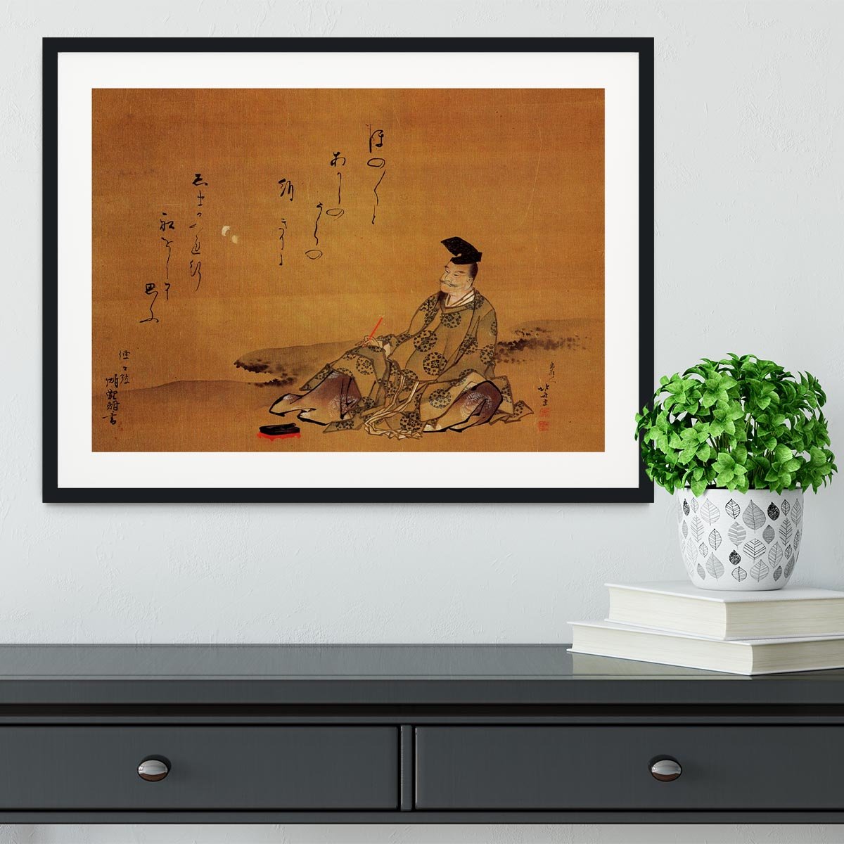 The poet by Hokusai Framed Print - Canvas Art Rocks - 1